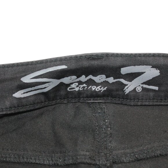 Seven7 Womens Sz 8 Jeans Black Tummyless High-Rise Skinny Leg Stretch Denim - Picture 11 of 13